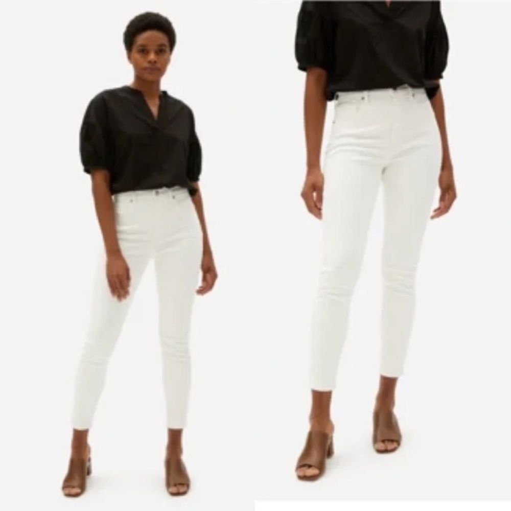Woman's Everlane Size 26 High Rise Ankle Skinny Jeans White